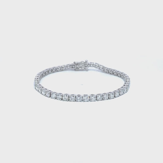 7 CTW white gold lab-grown diamond tennis bracelet video