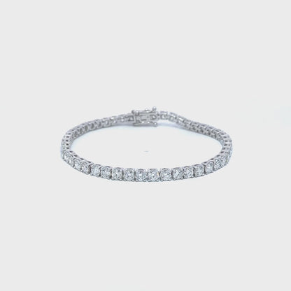 7 CTW white gold lab-grown diamond tennis bracelet video