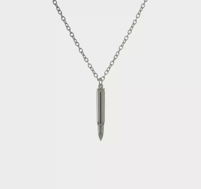 Stainless Steel Bullet Capsule Pendant Necklace