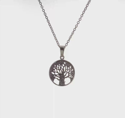 Stainless Steel Tree of Life Pendant Necklace