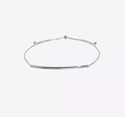 Sterling Silver Adjustable Bar Bolo Bracelet