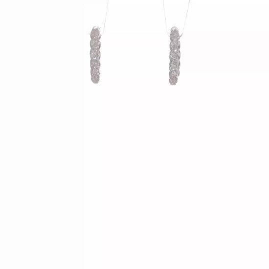 Sterling silver twisted CZ huggie hoop earrings video