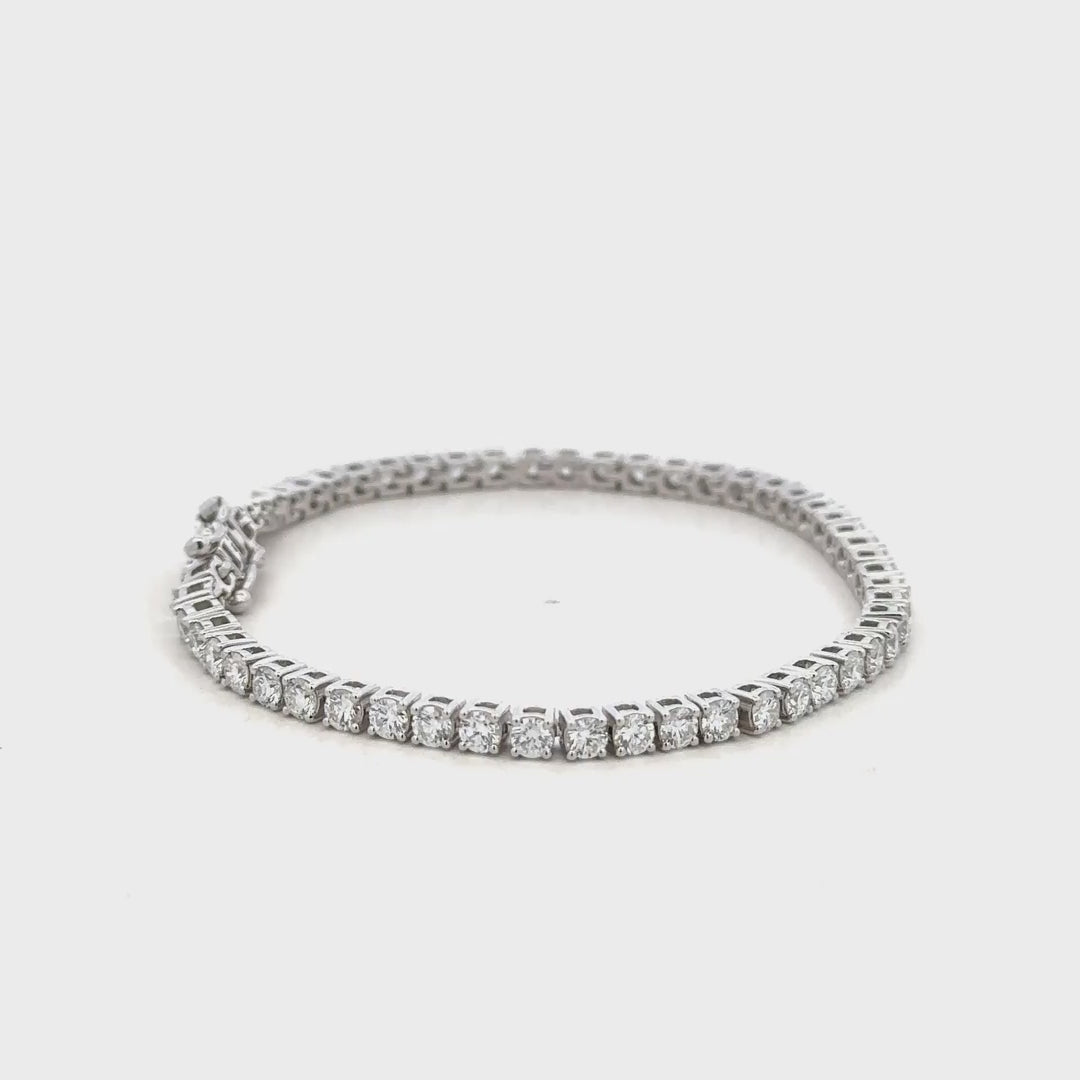 5 CTW white gold lab-grown diamond tennis bracelet video