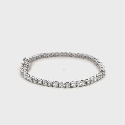 5 CTW white gold lab-grown diamond tennis bracelet video