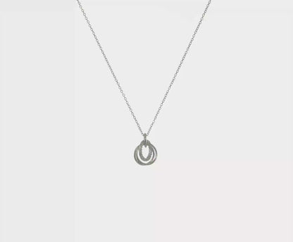 Sterling Silver Triple Circle Cubic Zirconia Necklace