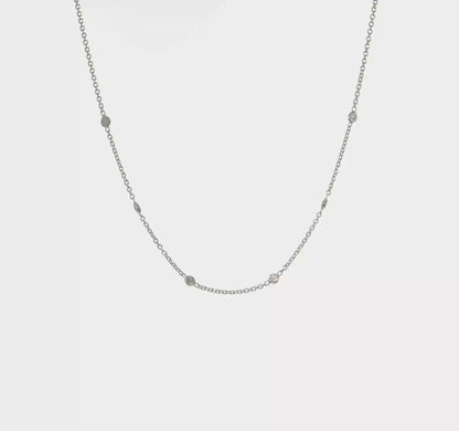Sterling Silver Six-Station CZ Necklace