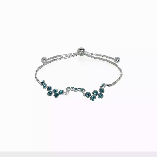 Sterling silver blue zircon wave bolo bracelet video