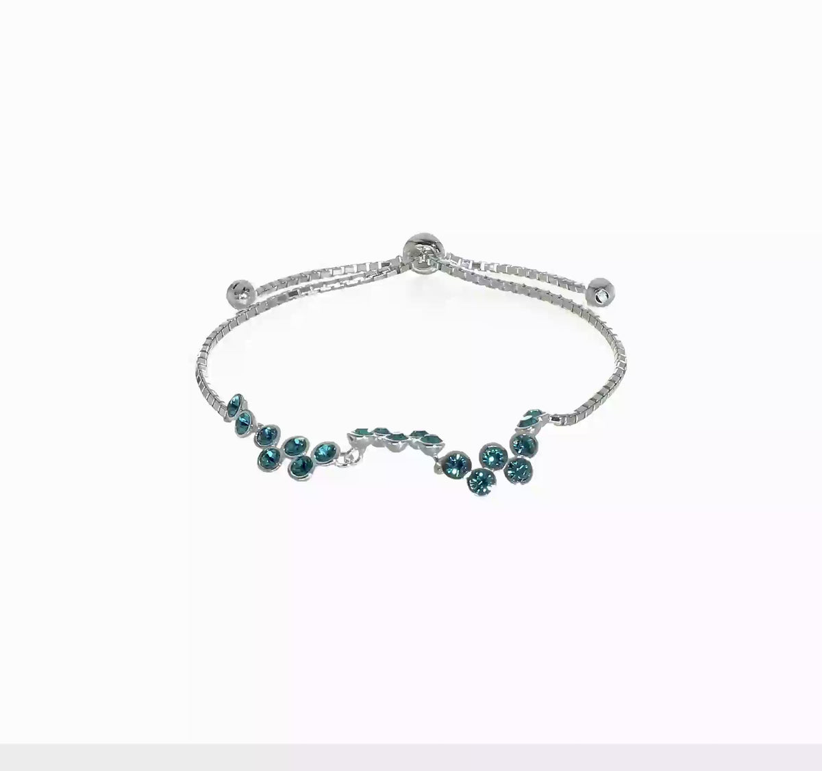 Sterling silver blue zircon wave bolo bracelet video
