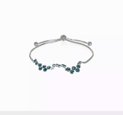 Sterling silver blue zircon wave bolo bracelet video