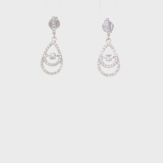 Brilliant Embers moving-center CZ dangle earrings video