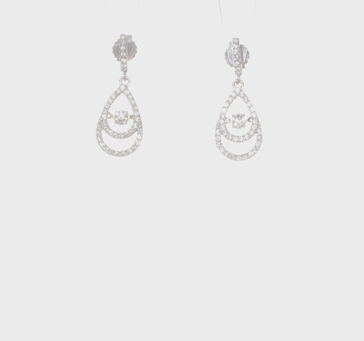 Brilliant Embers moving-center CZ dangle earrings video