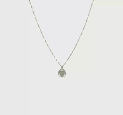 Rhodium-Plated Sterling Silver Butterfly-in-Heart Children’s Necklace and Earrings Set
