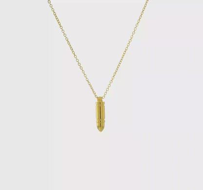 Yellow IP Stainless Steel Bullet Necklace