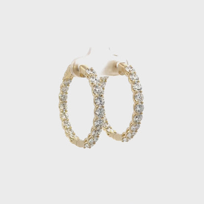 7 CTW Inside-Out Lab-Grown Diamond Hoop Earrings