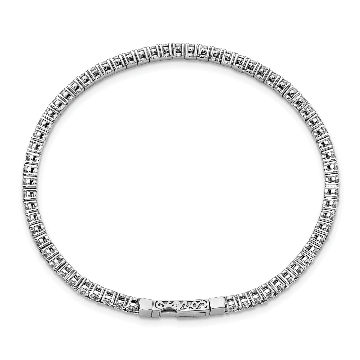 Sterling silver 65-stone CZ flexible bangle alternate view