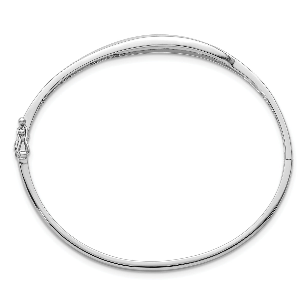 Sterling silver CZ polished hinged bangle alternate view