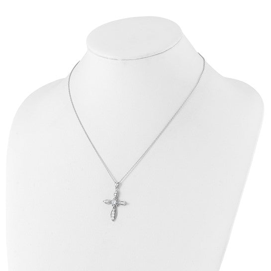 measurement guide for Cheryl M sterling silver CZ cross necklace