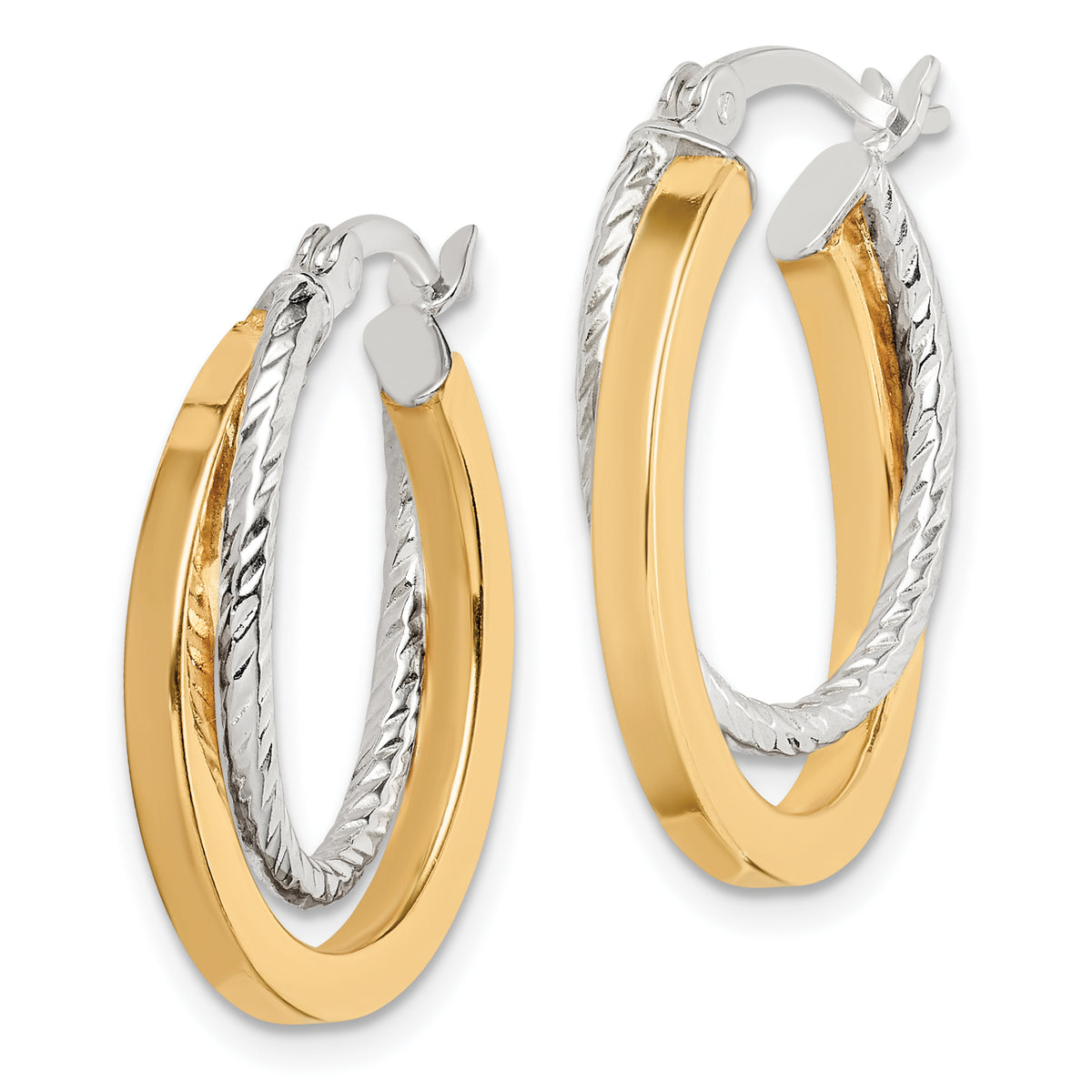 Gold-tone twisted oval hoop earrings alternate view