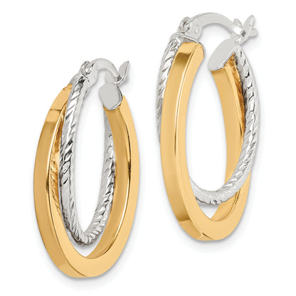 Gold-tone twisted oval hoop earrings alternate view