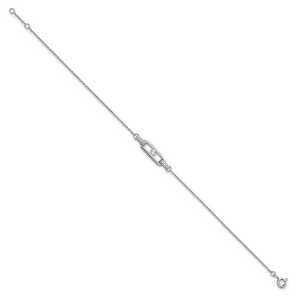 Delicate sterling silver CZ oval-link bracelet alternate view