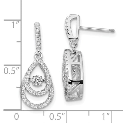 Brilliant Embers moving-center pear CZ dangle earrings measurement guide