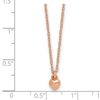 measurement guide for rose-tone heart children's necklace