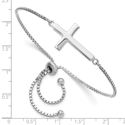 Sterling silver sideways cross bolo bracelet measurement guide