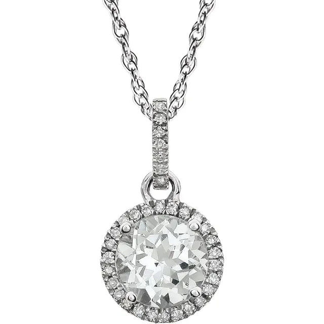 Lab-Grown Diamond Halo Necklace – April Birthstone Pendant