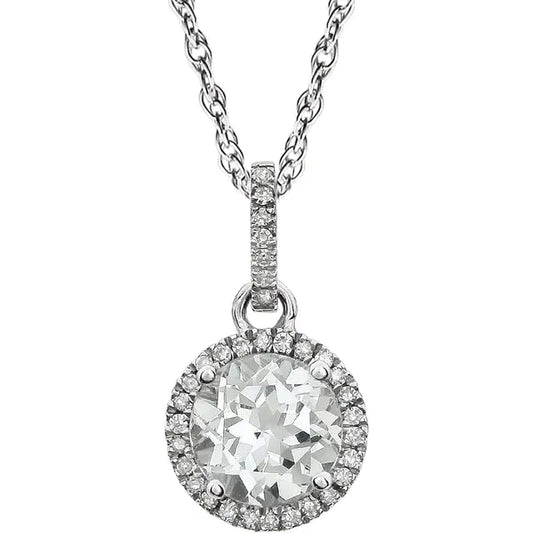 Lab-Grown Diamond Halo Necklace – April Birthstone Pendant