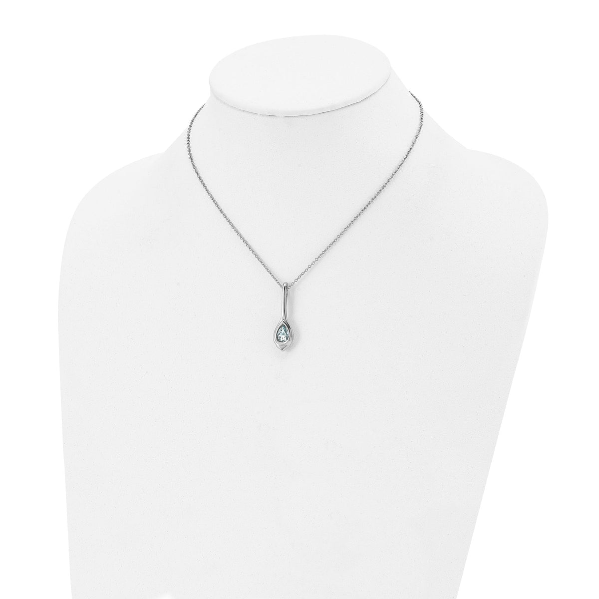 Blue glass teardrop necklace alternate view