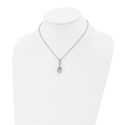 Blue glass teardrop necklace alternate view