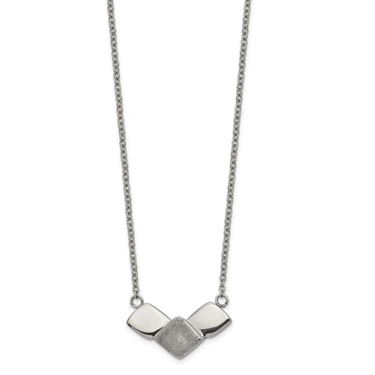 Polished laser-cut square necklace