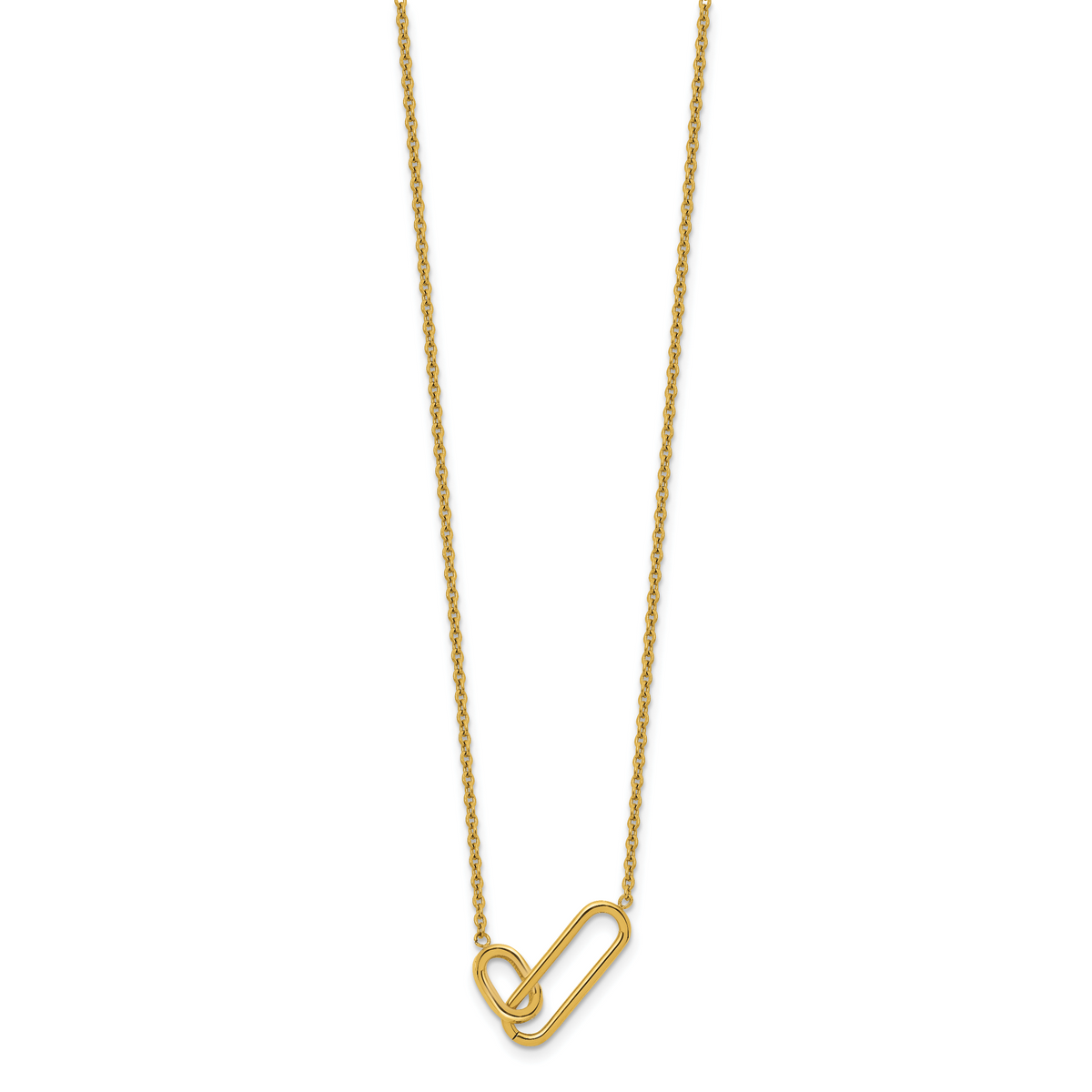 Gold-tone intertwined link necklace, full view