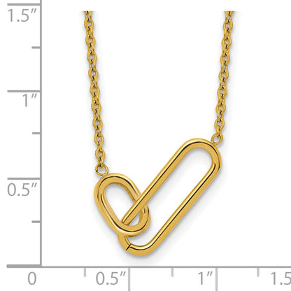 Gold-tone intertwined link necklace measurement guide