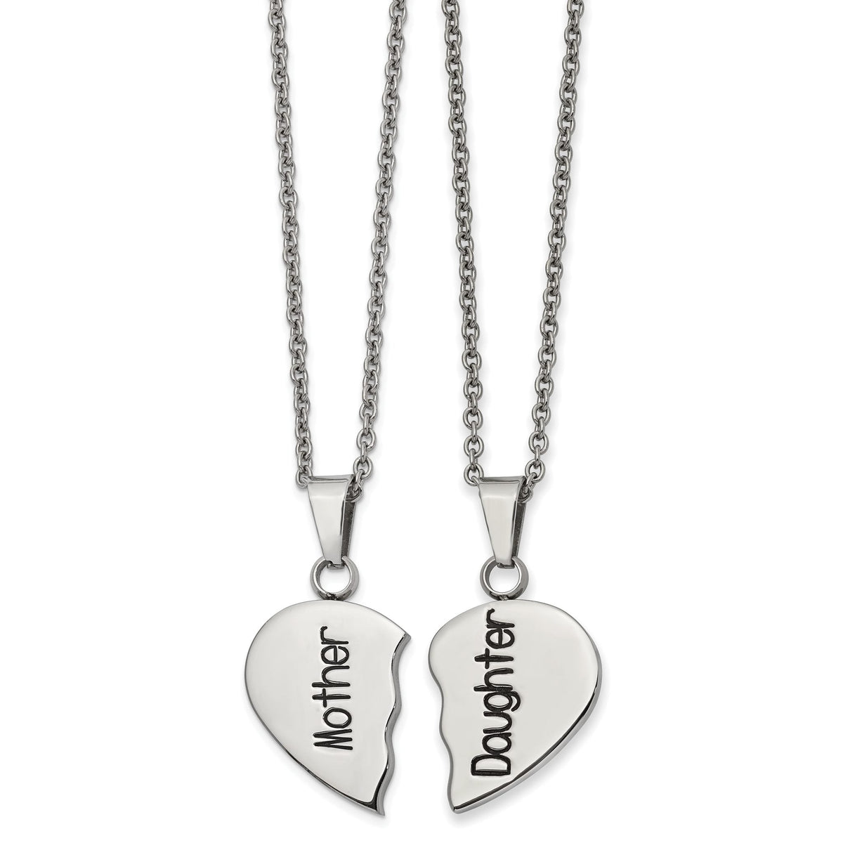 Mother and daughter two-necklace heart set