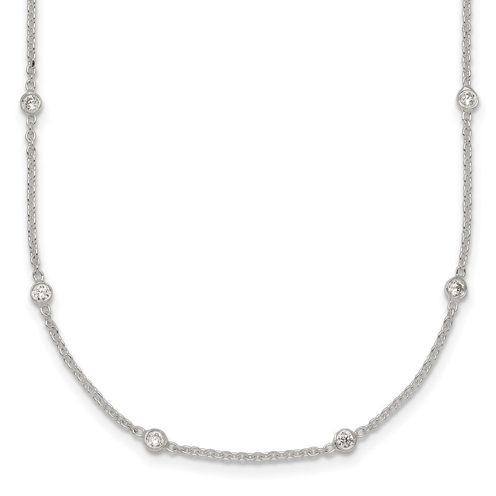 Sterling silver six-station CZ necklace