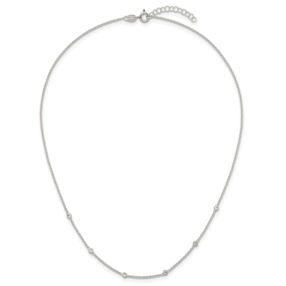 Six-station CZ necklace clasp and extension