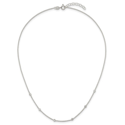 Six-station CZ necklace clasp and extension