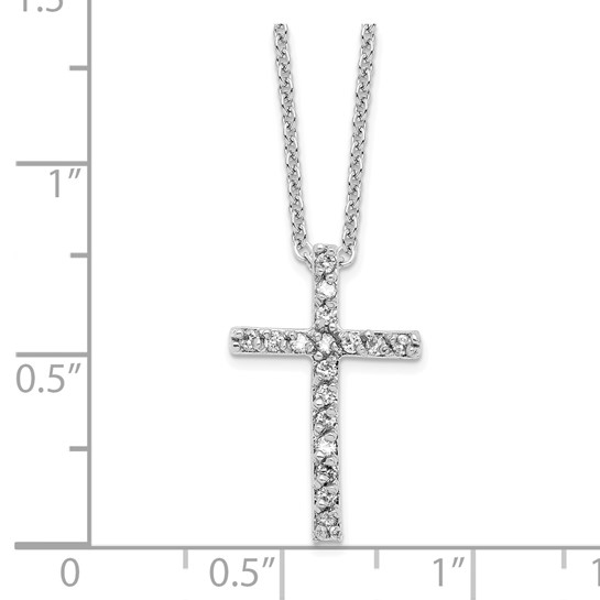 Sterling silver cubic zirconia cross necklace measurement guide