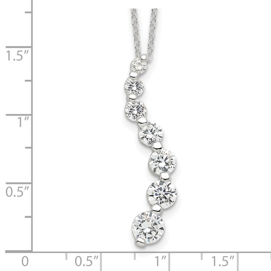 Measurement guide for sterling silver graduated cubic zirconia journey necklace