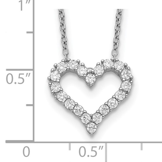 measurement guide for sterling silver cubic zirconia open heart necklace