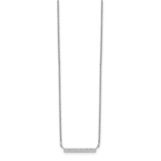 Sterling silver cubic zirconia straight bar necklace full view