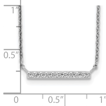 measurement guide for sterling silver cubic zirconia straight bar necklace