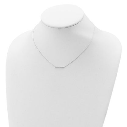 Sterling silver cubic zirconia straight bar necklace shown on display bust