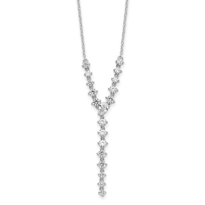 Sterling silver cubic zirconia Y-drop necklace detail