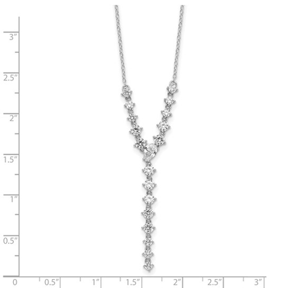 measurement guide for sterling silver cubic zirconia Y-drop necklace