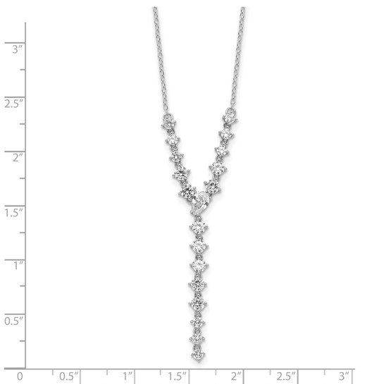 measurement guide for sterling silver cubic zirconia Y-drop necklace