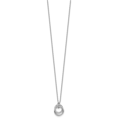 Sterling silver triple circle cubic zirconia necklace full length