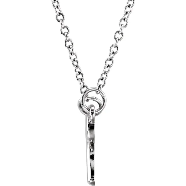 Tiny Posh knotted bow necklace in sterling silver, side view