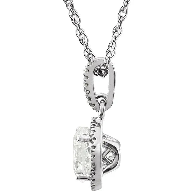 Halo Birthstone Necklace Collection – December Sky Blue Topaz